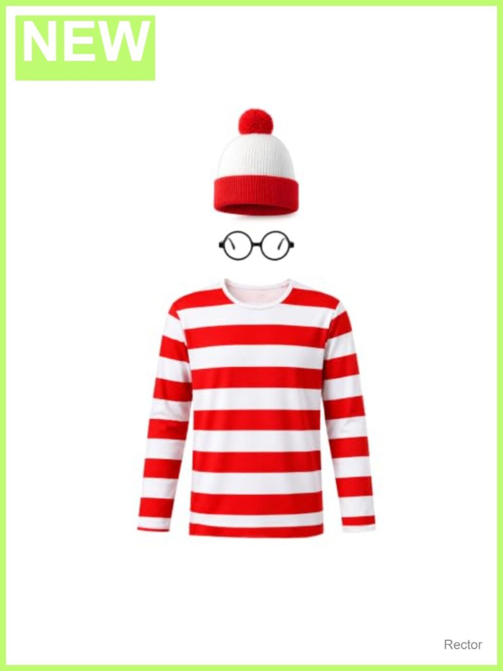 Striped Halloween Costume Set with Hat and Glasses